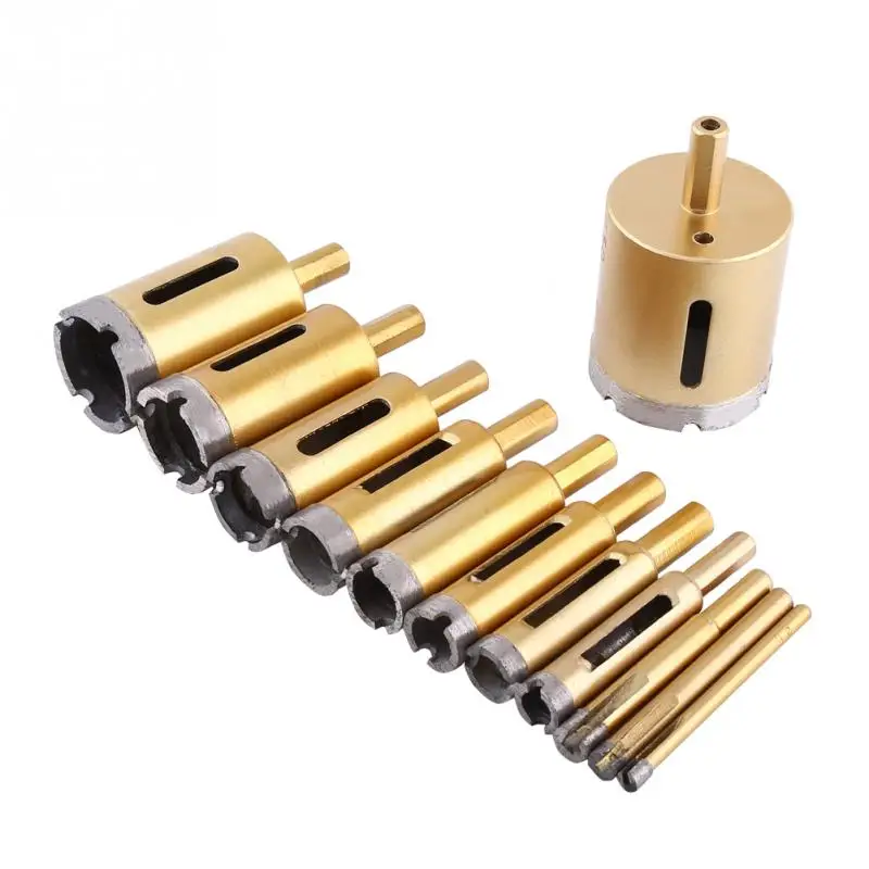 

Diamond Drill Bit Hole Saw Glass Cutter Tile Cutting Tool for Ceramic Marble Stone Optional Size 6mm-50mm