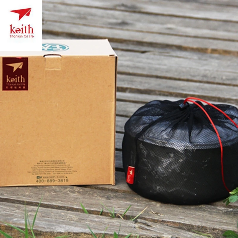 Keith titanio de conjuntos de ollas de cocina tazones grandes acampar al aire libre conjunto para 4-5 personas mucho Picnic utensilios de cocina vajilla conjunto de Ti6201