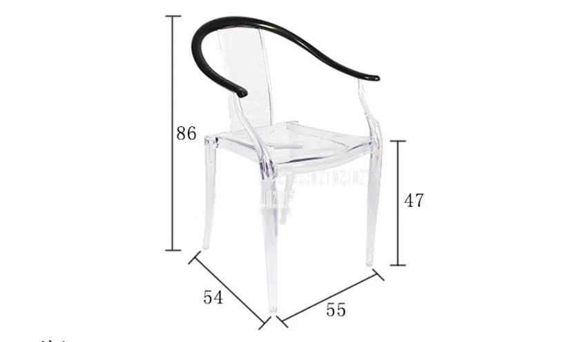 Простые Модные Прозрачный современный обеденный стул с подлокотниками Пластик PP Обеденная стул в приемную отель мебель для дома