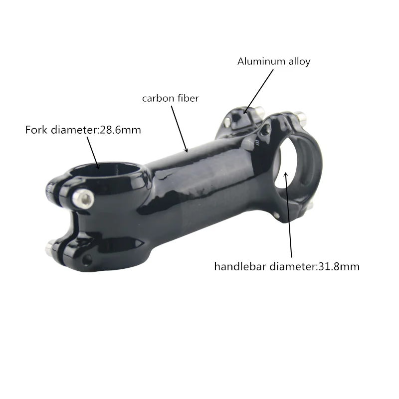 Без логотипа велосипедная рукоятка из алюминиевого сплава+ углеродное волокно 28,6 мм-31,8 мм вынос руля, шоссейный велосипед ультралегкие горные стебли