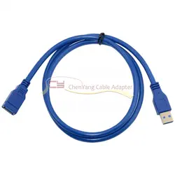 10 шт./CY USB 3,0 мужчин и женщин расширение 1,0 м кабель синий 100 см