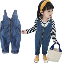 Модные детские комбинезоны; ремни-подвески; штаны для девочек; Свободный комбинезон на молнии; Детский комбинезон; детские комбинезоны