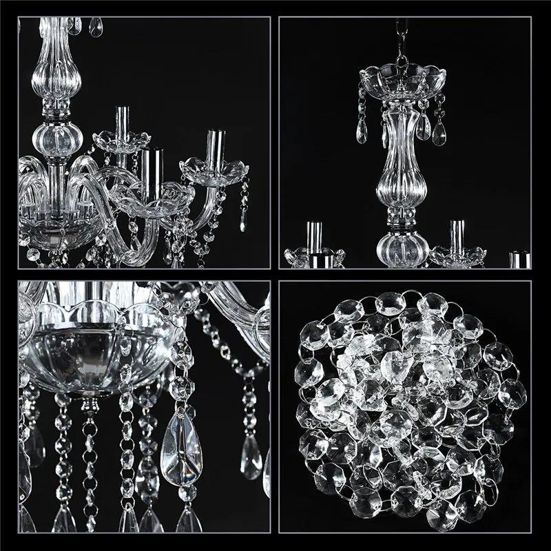 Candelabro de Cristal Sala de Estar Lustres de Crista Pingentes e Lustres Lâmpada de Iluminação Moderna Decora Tiffany Home Indoor E12 l 5 Cheap Lustres