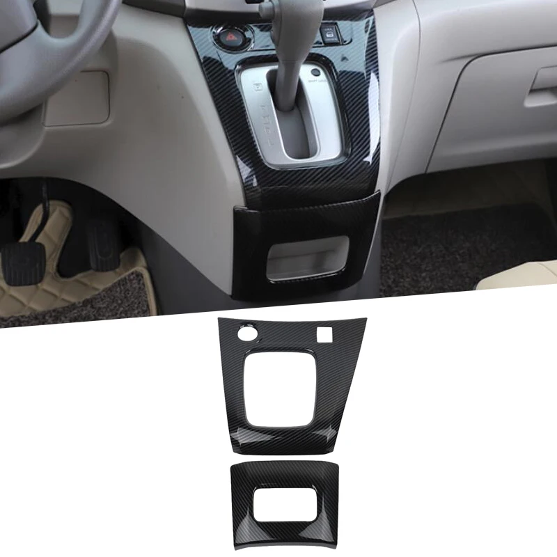 

For Nissan NV200 Evalia Carbon Fiber Color ABS Interior Gear Shift Box Panel Overlay Cover Trim Interior Dashboard Accessories