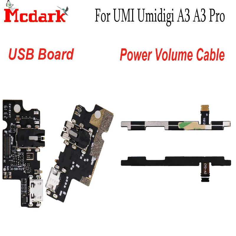 

For UMI Umidigi A3 A3 Pro Micro Dock Connector Board USB Charging Port and Power Volume Cable Flex Cable Phone Repair Parts