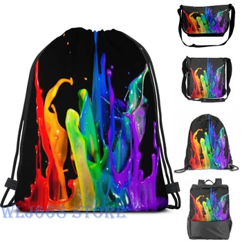 

Funny graphic print shoulder Bags women SPLASHING PAINT Single shoulder backpack travel for men Gym Bag