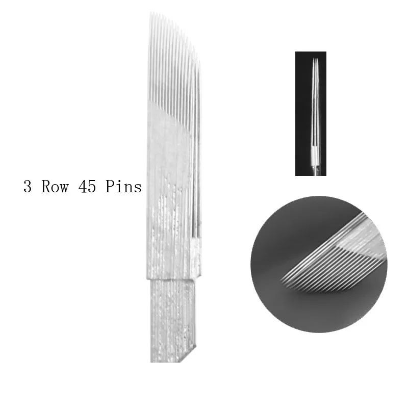 

Lip Microblading Eyebrow Tattoo Needles 3 Row 15 Pins Permanent Makeup Manual Blades Shading 45Pins For Tobori Pen