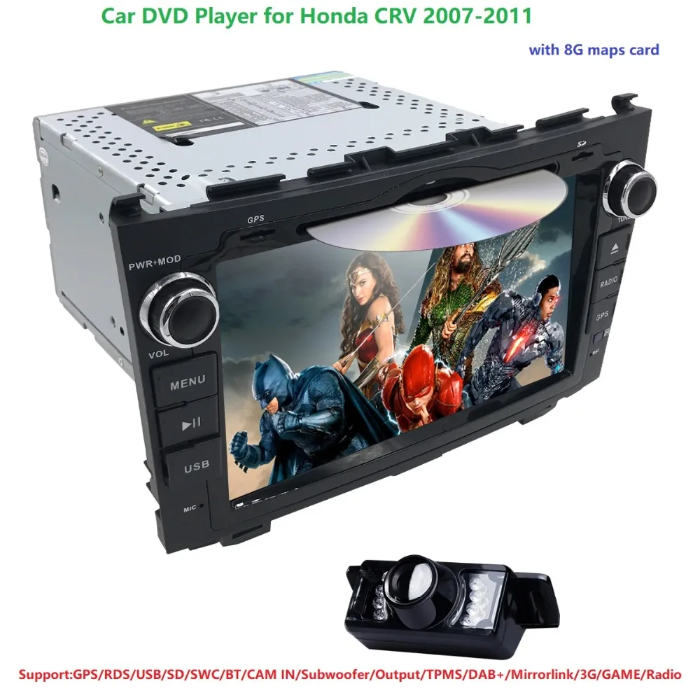 

For HONDA CRV 2007-2011 GPS Navigation 7" Car Stereo 2DIN DVD Player Radio BT GPS/RDS/USB/SD/SWC/BT/CAM IN/Subwoofer/Output/TPMS