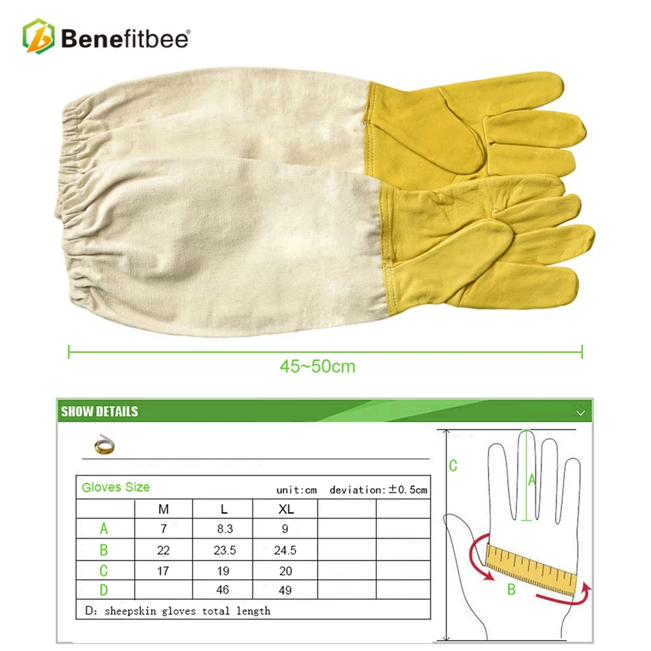 Benefitbee Bee Gloves Sheepskin Anti-bee Apicultura Beekeeping Tools For Beekeeper Protective Glove Canvas Beekeeping Equipment Benefitbee Bee Gloves Sheepskin Anti-bee Apicultura Beekeeping Tools For Beekeeper Protective Glove Canvas Beekeeping Equipment