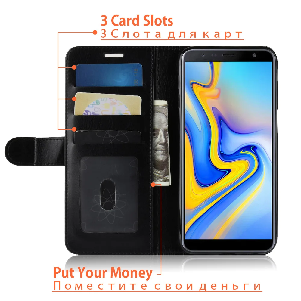 KSAM1123_3_Wallet Leather Case with Card Slots & Stand for Samsung A7 2018 A6 A8 Plus 2018 Cases for J2 J4 J6 Plus J8 2018 Leather Cover with Card Slots and Stand