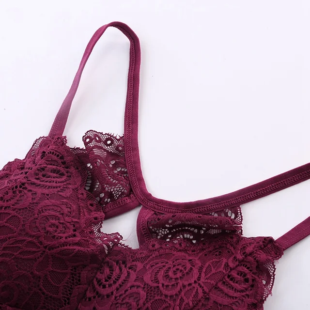 Women Push Up V Neck Lingerie Seamless Lace Women Bra Padded Underwear Sexy Beauty Back Bras 24 LJ0474JR-1