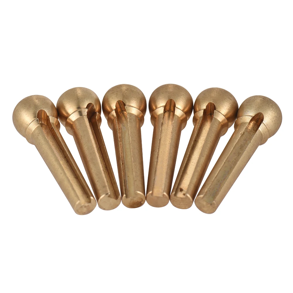 Hot Sale 6pcs Acoustic Folk Guitar Brigde String End Pins Pegs Brass