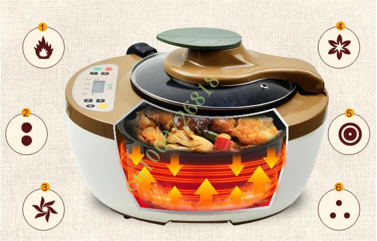 220 V 4.5L электрическая китайская пищевая сковорода для приготовления пищи интеллектуальная многофункциональная бездымного мульти плита