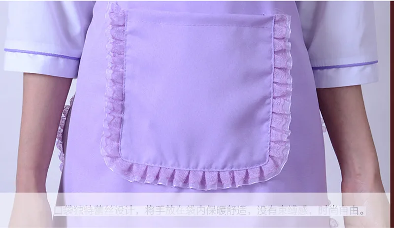 New Korean Women Apron Kitchen Cooking Work Apron Cotton Cafe Cleaning Restaurant Shoulder straps Aprons Bibs With Pockets17