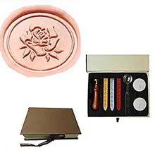 Mdlg Винтаж Романтика Роза лист цветок индивидуальный логотип свадебные приглашения Воск уплотнительное штамп Щупы для мангала ложка набор подарочной коробке ki