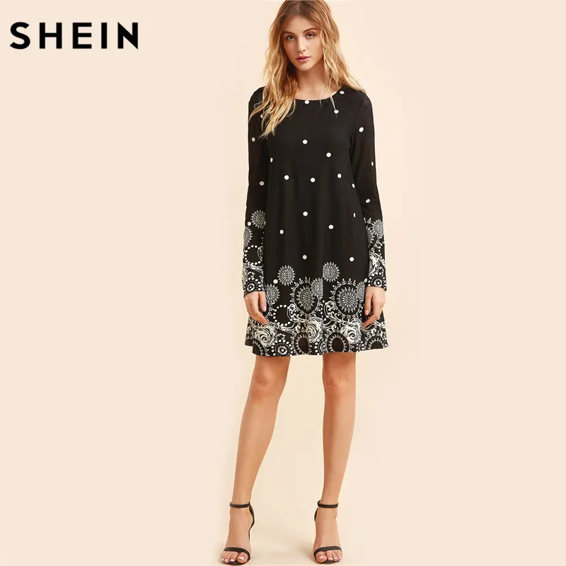Kleidung Kleider Kleid Boho Elegante Langarm Frauen Shein wNvOm80n