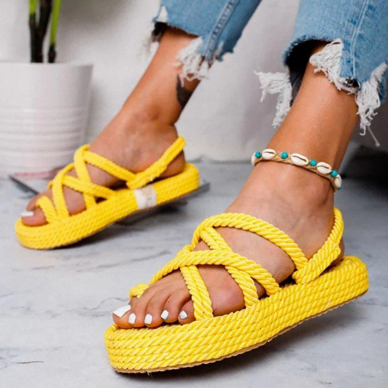 

MoneRffi Breathable Chaussures Femme Non-slip Flip Flops Shoes Woman Summer Sandals Wedge Slip-on Casual Comfort Beach Sandals