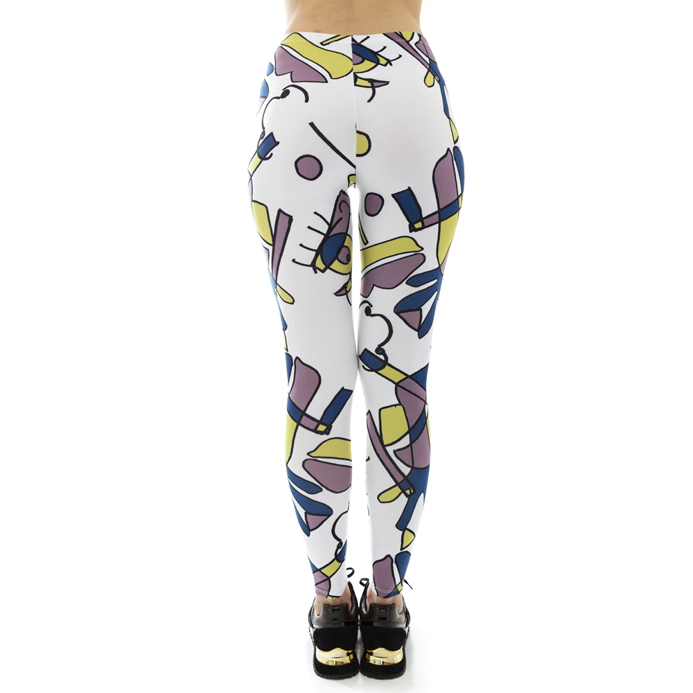 

Fashion Women White Funky Face Printing Leggings Fitness Stretch Slim Bottoms Sexy Workout Elasticity Pants