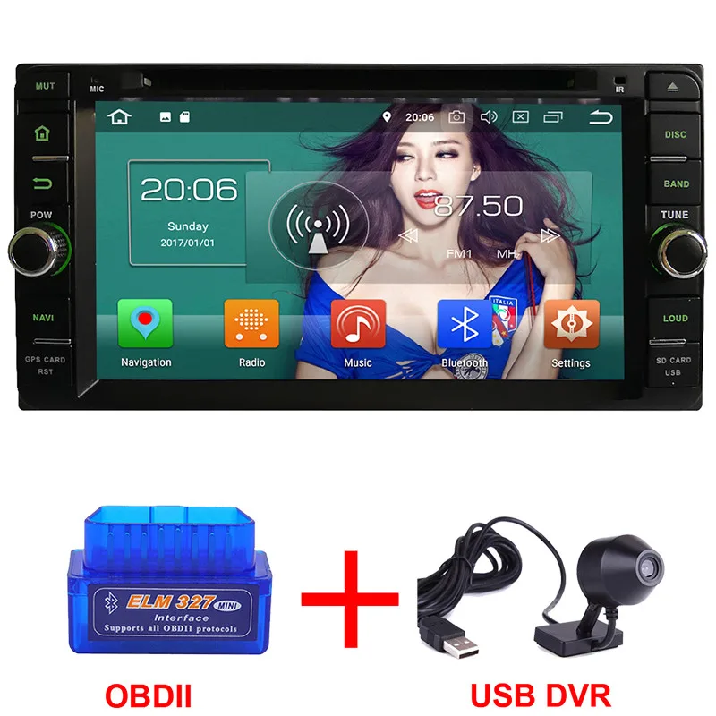 Radio x OBD x DVR KLYDE 4G Android 8 Восьмиядерный 4 Гб ОЗУ+ 32 ГБ Автомобильный dvd-плеер радио для Toyota 4Runner Fortuner Sequoia FJ Cruiser Highlander Florid - Цвет: Radio x OBD x DVR