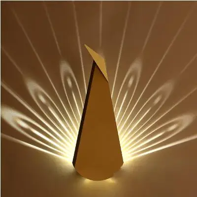 

Nordic postmodern simple creative wall light living room bedroom bedside decoration led corridor aisle peacock wall lamp