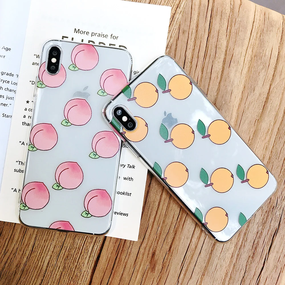 KIPX1084_7_JONSNOW Phone Case For iPhone XS Max XR XS 7 Plus 8 6 6S 6 Plus Fruit Oranges Pattern Clear Soft Silicone Back Cover Capa Fundas
