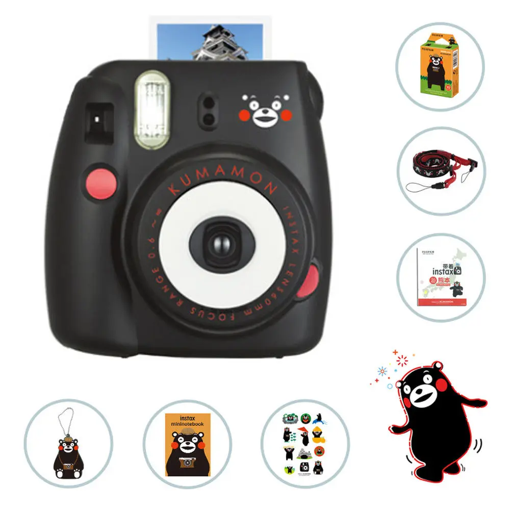 Limited Fujifilm Instax Mini 8 Кумамон Фотоаппарат моментальной печати + 10 листов Фотобумага