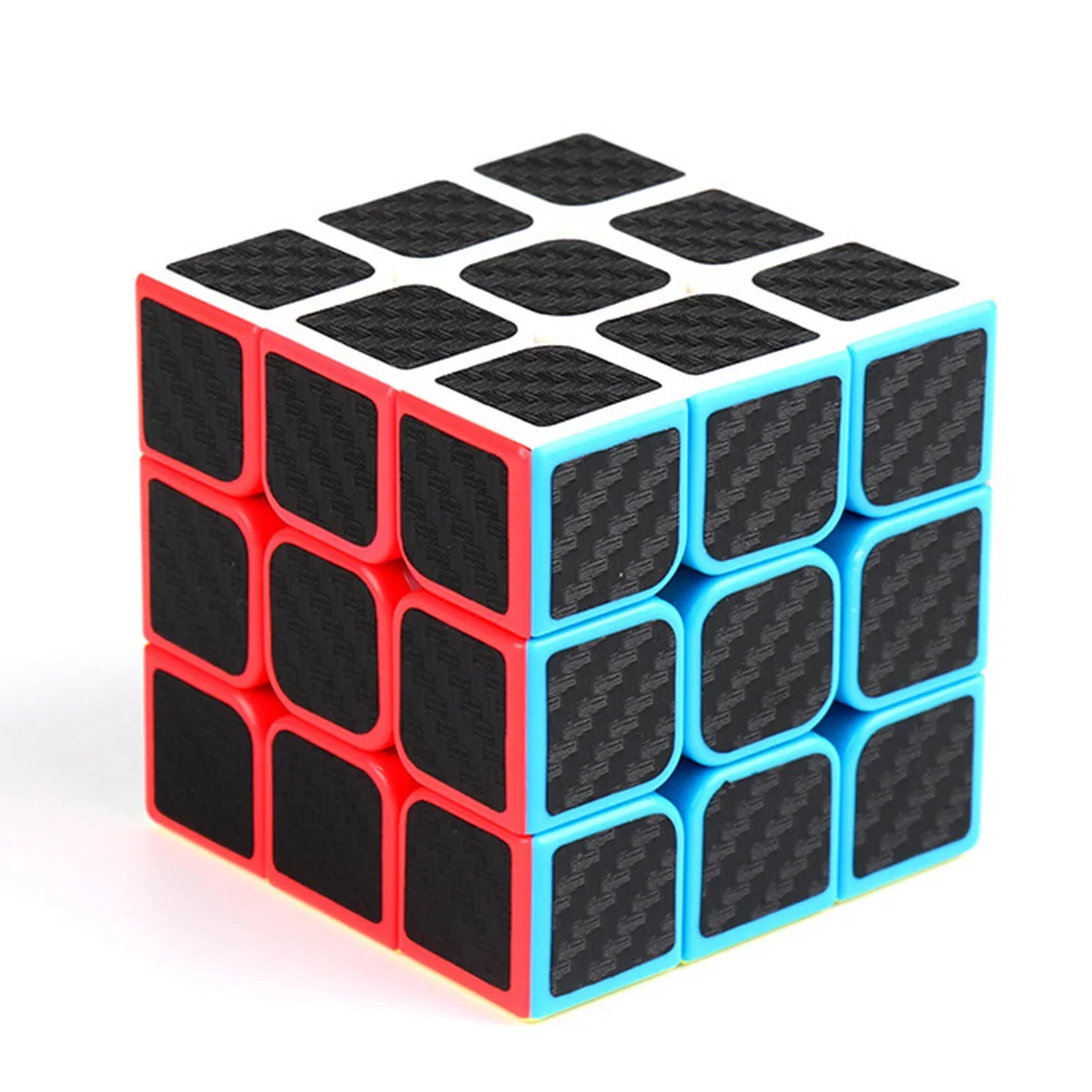 Скорость куб 3x3x3 гладкая углерода Стикеры Скорость куб крутые детские игрушки для детей, подарки