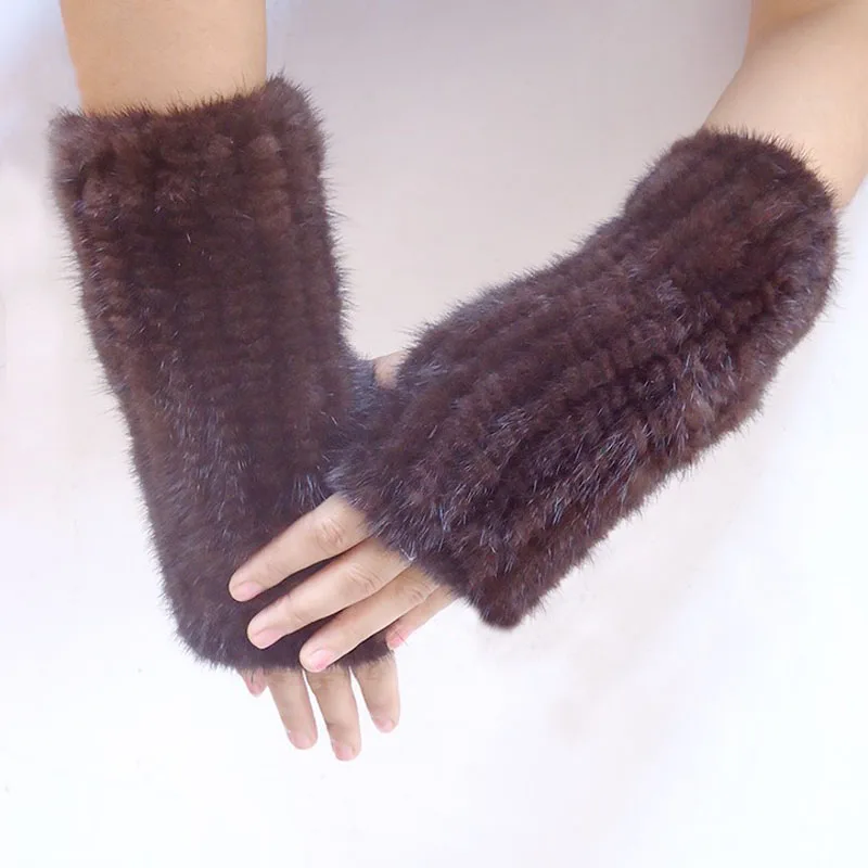 

New fashion winter women glove 100% real knitted mink fur gloves female mitts Elasticity good quality free shipping