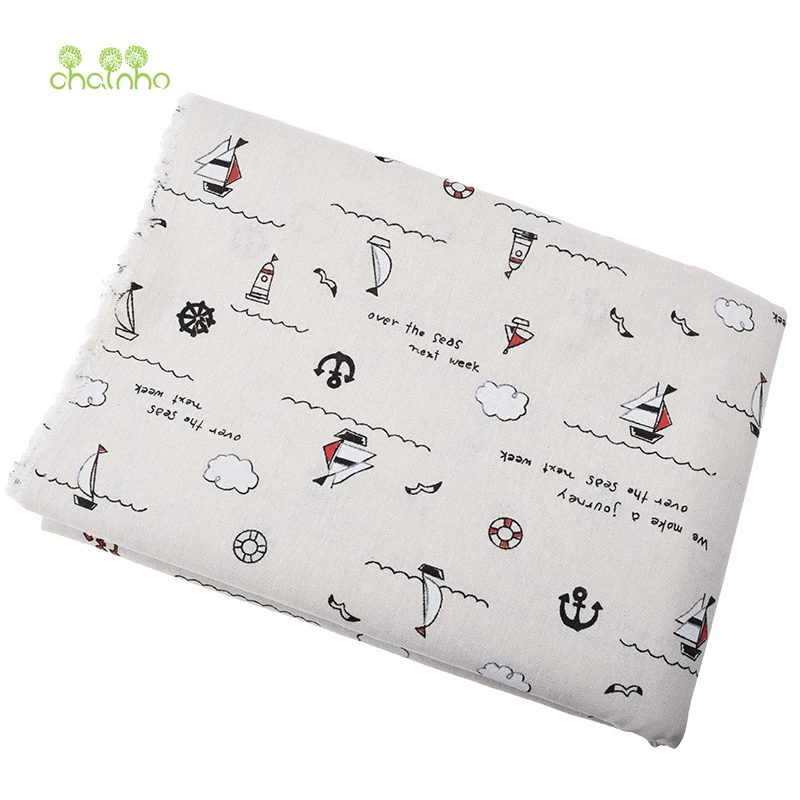 

Printed Cotton Linen Fabric For Quilting,DIY Sewing,Sofa,Curtain,Bag,Cushion,Furniture Cover Material,Sailor Series,Half Meter