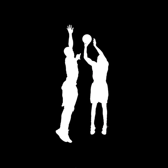 6.4*14.4cm moda duas pessoas jogando basquete adesivos de carro