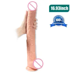 YUELV 16,93 дюймов огромные длинные реалистичные фаллоимитаторы поддельные пенис женский мастурбатор G-spot стимулирующие фаллоимитатор секс