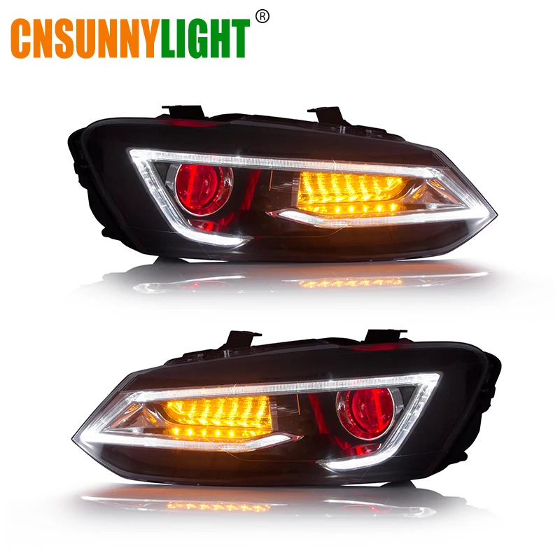 CNSUNNYLIGHT For Volkswagen Polo 2011-2017 Car Headlight Assembly with LED DRL Turn Signal Xenon HID Projector Lens Plug and Play (7)