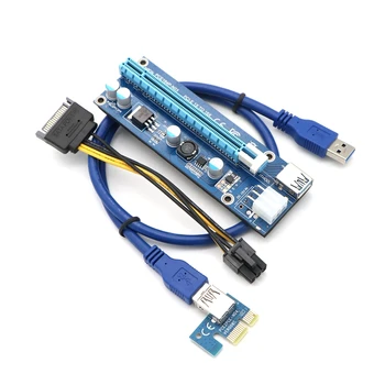 

4pcs/Lot PCI-E 1x to 16x Riser Card Extender with PCI-E 6Pin Connector.