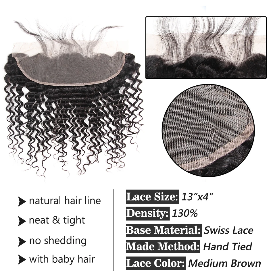 Soft Feel Hair Peruvian Deep Wave Frontal 13x4 Ear To Ear Lace Frontal Closure With Baby Hair Remy Human Hair Frontal 8-22 Inch Soft Feel Hair Peruvian Deep Wave Frontal 13x4 Ear To Ear Lace Frontal Closure With Baby Hair Remy Human Hair Frontal 8-22 Inch
