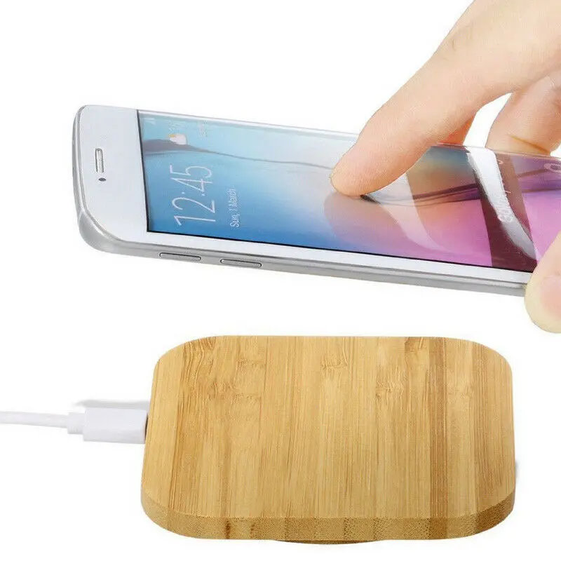 Qi Wireless Charger Charging Slim Wood Pad Mat Cell For Apple iPhone 7 8 Plus X Phone Samsung S7 S8 | Мобильные телефоны и