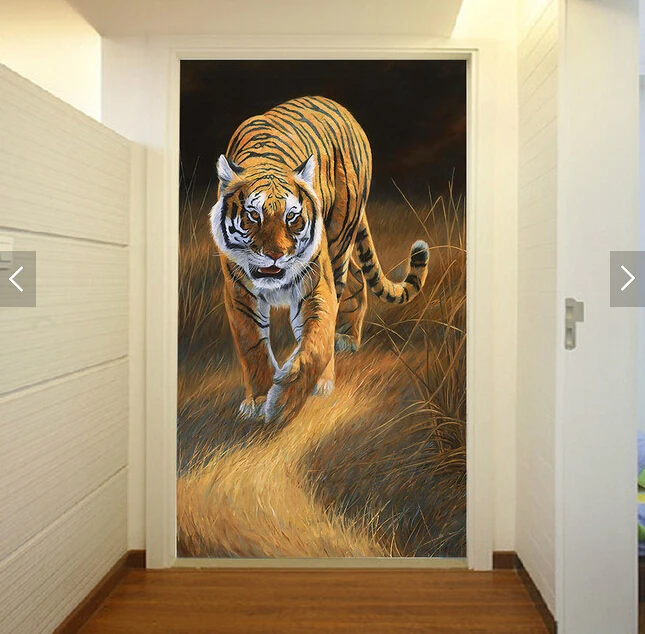 Papel de parede 3D personalizado pôster de tigre pintura de parede, sala de  estar, entrada, quarto, fundo de parede, arte de mural de animais,  impermeável, 400280 cm