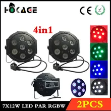 2 шт./лот 7X12 Вт LED Par свет RGBW 4in1 DMX control professional dstage оборудование дискотека огни