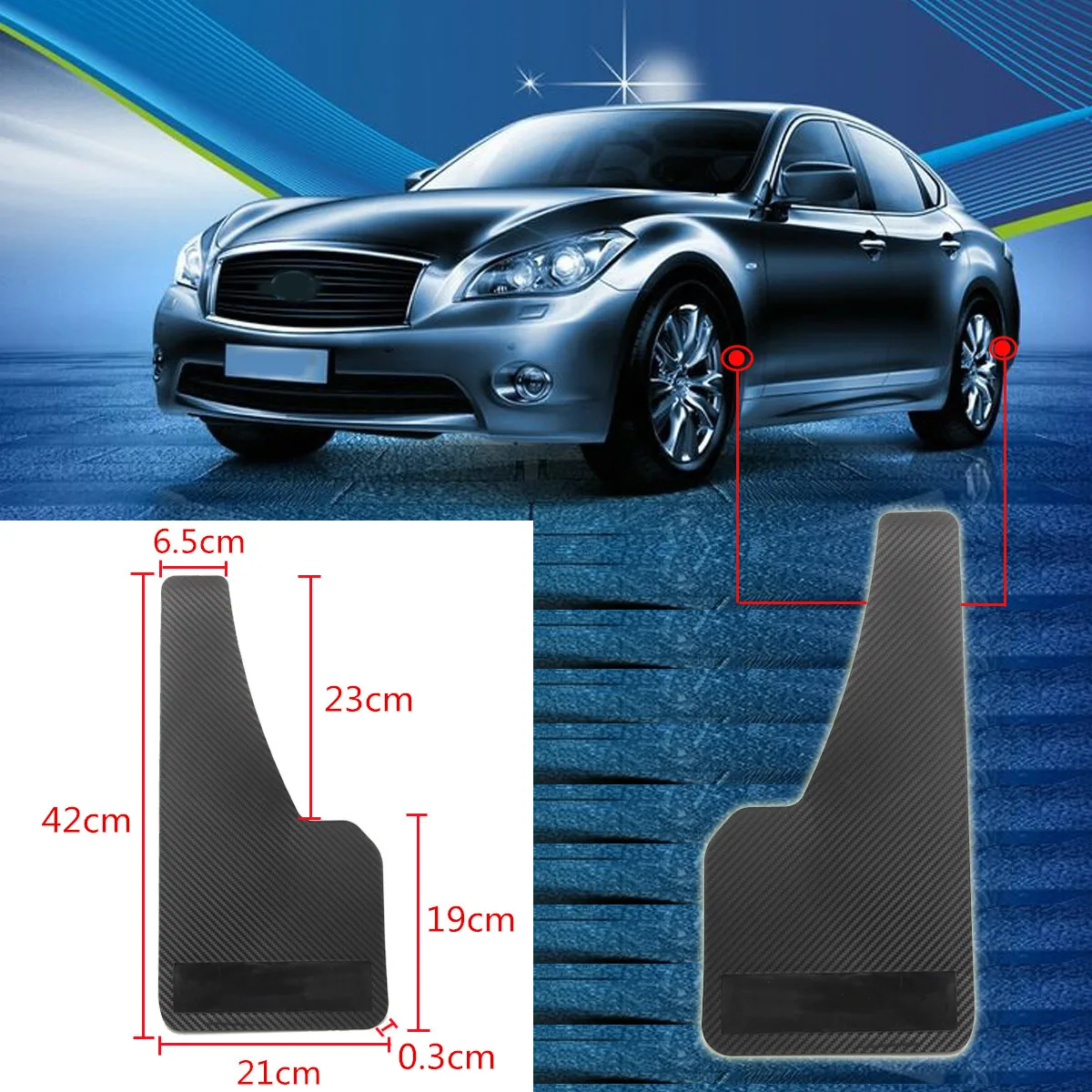 

Autoleader 2/4Pcs For Wheel Car Mudguard Black Universal ABS Mud Flaps Guard for Vans for SUV Trucks 42cmx21cm Replacement Parts