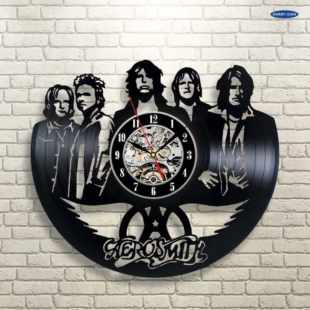 Saat Aerosmith Band Art Виниловая пластинка настенные часы декор домашний дизайн reloj