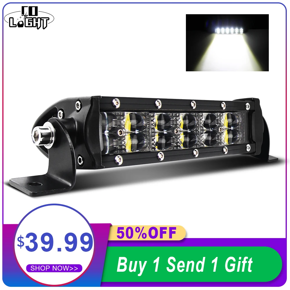 

CO LIGHT 6D Lens 8" Led Bar 36W Spot Flood Combo Led Work Light Bar 4x4 Offroad for 4WD Trucks ATV SUV LED Driving Light 12V 24V