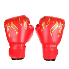 Для детей и взрослых Фитнес Спорт Боксерские перчатки принт пламя утолщение колодки бой кикбоксинг Бои ММА Муай Тай обучение