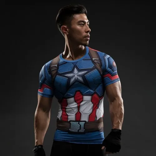 Супергерой/Супермен/Бэтмен/Человек-паук/Капитан Америка/флэш/Железный человек/Футболка мужская футболка для фитнеса - Цвет: picture color