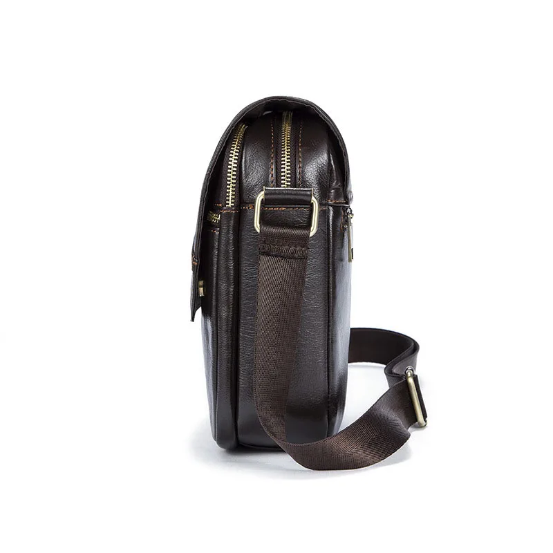 Factory direct Genuine Leather men shoulder bags compact and practical soft face Cow Leather cover men Messenger Bags