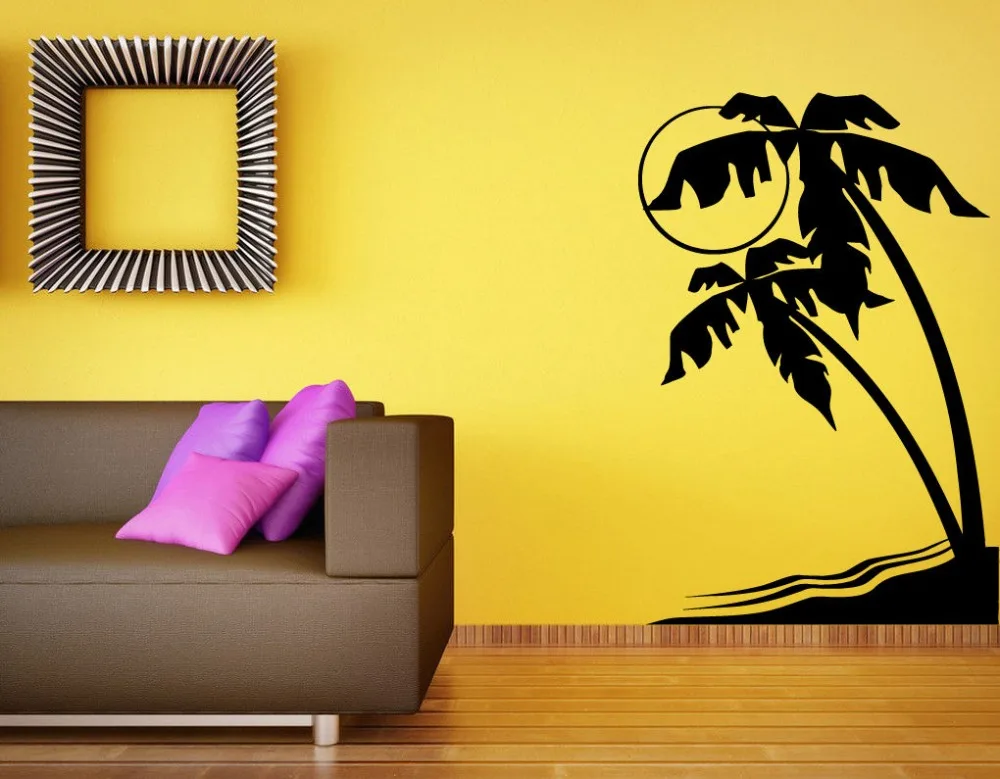 Wall Art Vinyl Sticker Room Decal Mural Decor Palms Sun Beach Sea