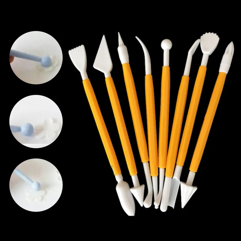 

8pcs/set Fondant Cake Decorating Flower Sugar Craft Modelling Tools Clay Fondant Cake Decorating Tool Kitchen Accessories
