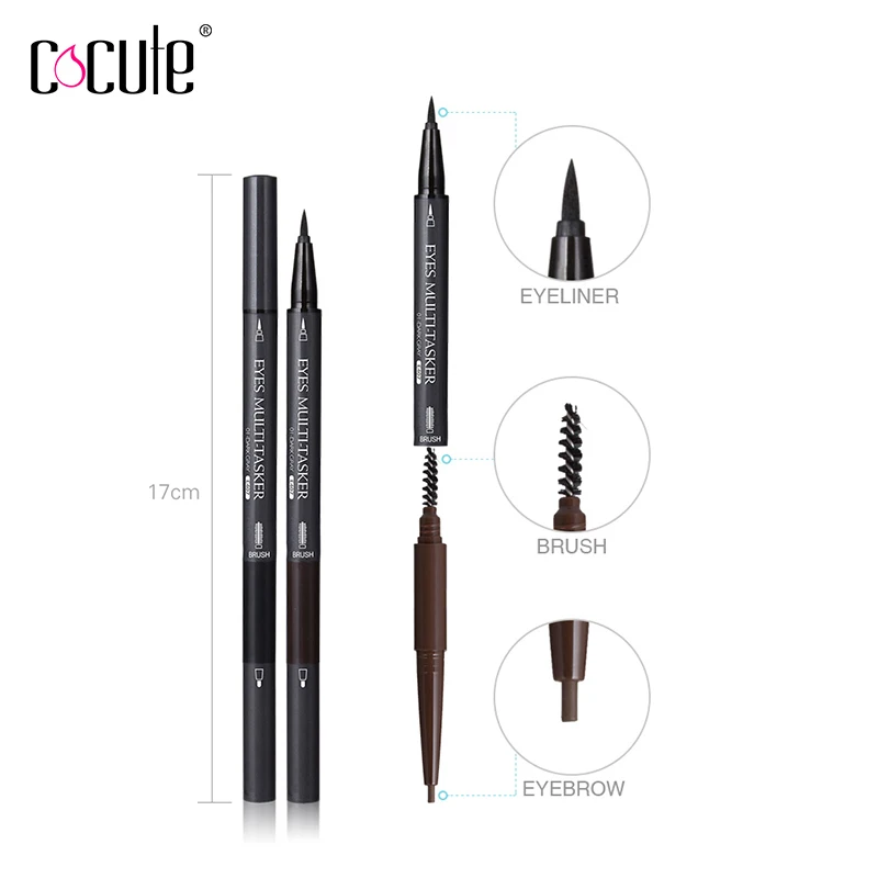 

3 in 1 Eyeliner Eyebrow 3 Head Make Up Pencil Waterproof Easy to Wear Pen Eye Liner Long Lasting Cosmetics Eyes Beauty Tools