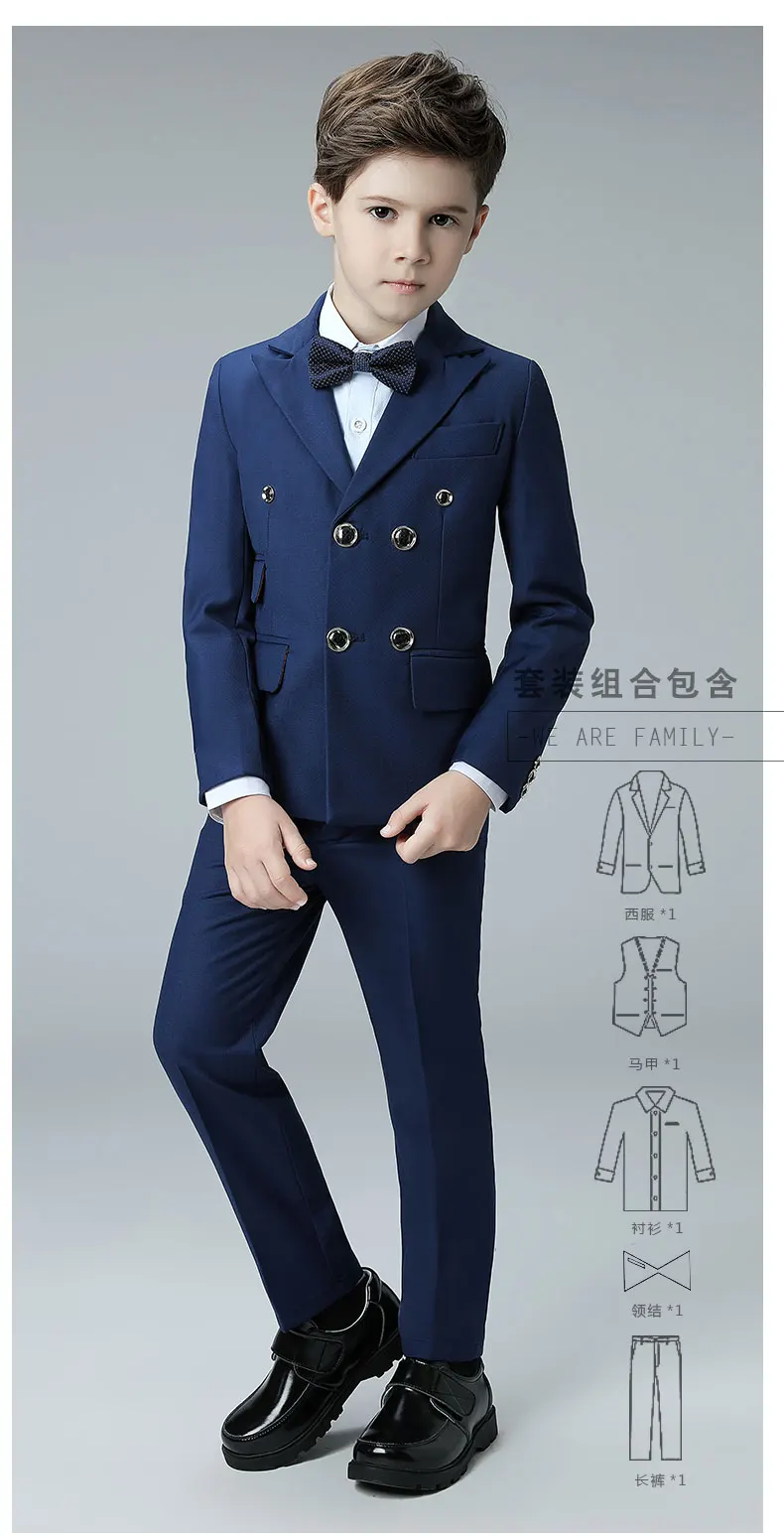 Ternos para Casamentos Terno para o Menino Nova Azul Meninos Crianças Blazer Traje Enfant Garcon Mariage Jogging Smoking 2022 2 Terno azul masculino para casamentos, traje para