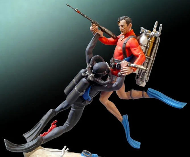 1/32 54 мм подводная борьба игрушка Смола модель миниатюрная смола фигурка Unassembly