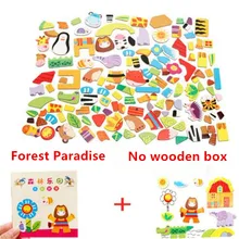 Ферма, лес, мультяшная фигурка, обучающая головоломка, Детская рисовальная подставка для пазлов для детей, девочек, животные, деревянные магнитные игрушки-головоломки