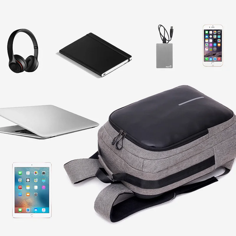 

New Men's Fashion Backpack Night Reflective USB Charging Computer Student Backpack Large Travel Bag